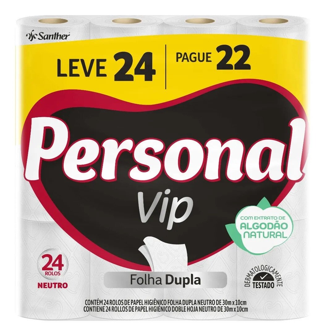 Papel Higiênico Folha Dupla 30m L24p22 Personal Papel Higiênico Folha Dupla 30m L24p22 Personal