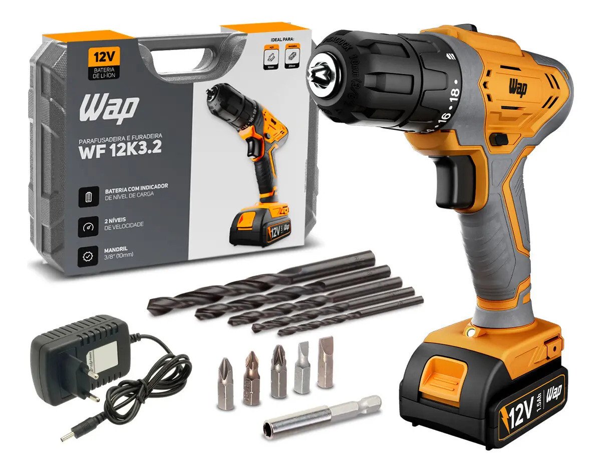 Parafusadeira E Furadeira De Impacto Wf 12k3.2 Wap Amarelo 127/220v 60hz Parafusadeira E Furadeira De Impacto Wf 12k3.2 Wap Amarelo 127/220v 60hz
