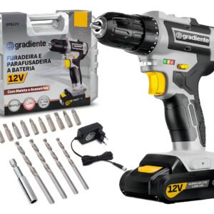 Parafusadeira Furadeira Sem Fio Bateria 3/8 12v Bivolt Para Madeira Metal Gradiente 110v/220v