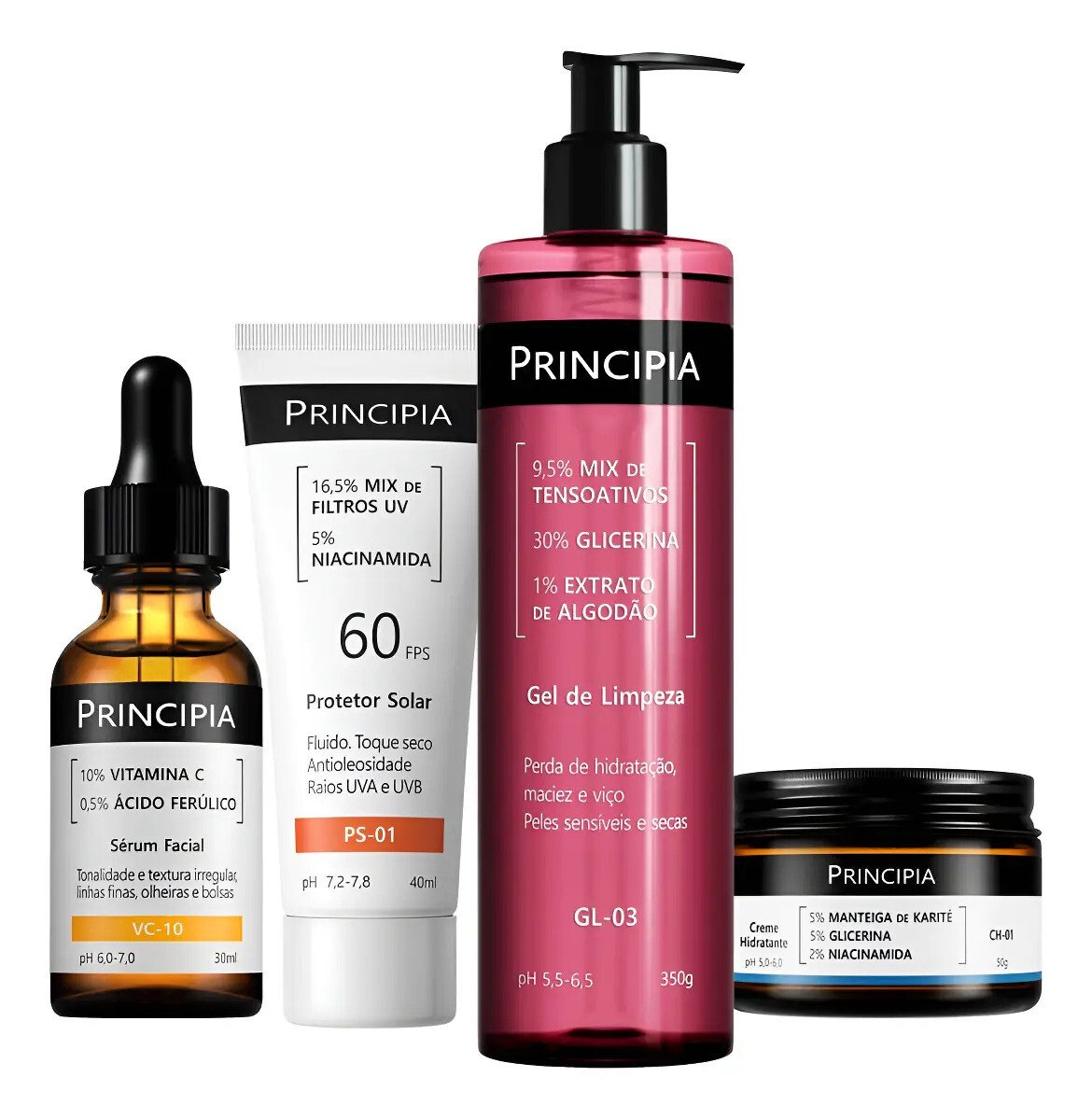 Principia Kit Essencial Gl-03 + Ch + Vc + Ps Sensível Dia/noite Principia Kit Essencial Gl-03 + Ch + Vc + Ps Sensível Dia/noite