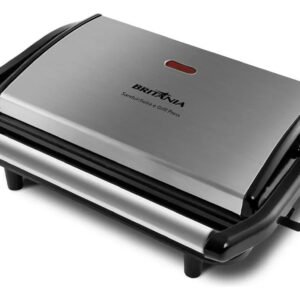 Sanduicheira E Grill Britânia 2 Em 1 Bgr27i De 850w Com Trava Inox Preto/inox 220v