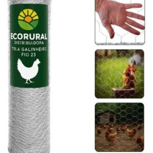 Tela Galinheiro Fio 23 1,50x50m Arame Galvanizada Uso Rural