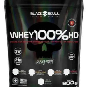Whey 100% Hd Refil Black Skull – 900g (wpc, Wpi E Wph) Sabor Baunilha