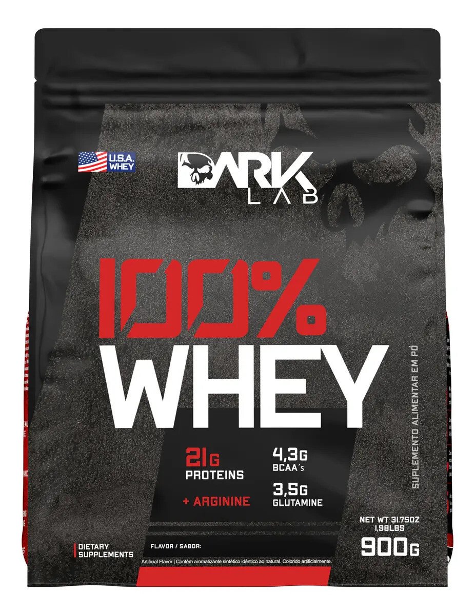 Whey Protein Concentrado 100% 900g Refil Dark Lab Sabor Chocolate Whey Protein Concentrado 100% 900g Refil Dark Lab Sabor Chocolate