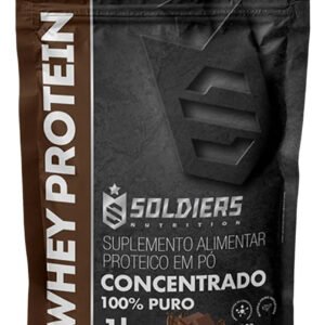 Whey Protein Concentrado 1kg Sabor Chocolate Belga Soldiers Nutrition Rico em Proteína Treino