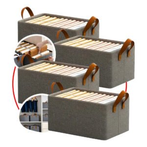 4 Caixas Organizadora De Guarda Roupa Cesto Gaveta Dobrável