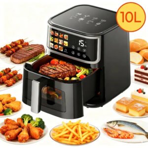 Air Fryer PATBRELA 10L Digital com Painel LED e 12 Programas, Para Família