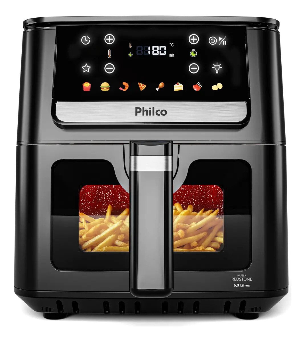 Air Fryer Philco 6,5L Visor Glass e Redstone 1700W PAF65A Air Fryer Philco 6,5L Visor Glass e Redstone 1700W PAF65A
