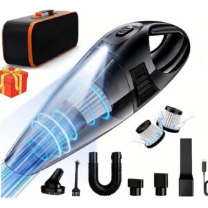 Aspirador De Pó Portátil Carro Automotivo 120W 9000PA +2 Filtro + Bolsa + LED Sem Fio Aspirador Portátil de Pó Potente Recarregável Usb Com Acessórios Turbo 127/220V Profissional Inclui a lâmpada LED