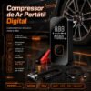 Auxiliar de Partida de Bateria Veicular Portátil Com Compressor de Ar Para Carro e Moto