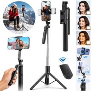 aweshine Tripé / Bastão Para Celular Portátil Até 1,70 M Com Bluetooth Controle,Celular 360° Rotação