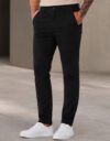 Calça Sarja Masculina Social Slim Elastano Bolso Embutido