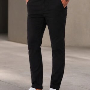 Calça Sarja Masculina Social Slim Elastano Bolso Embutido