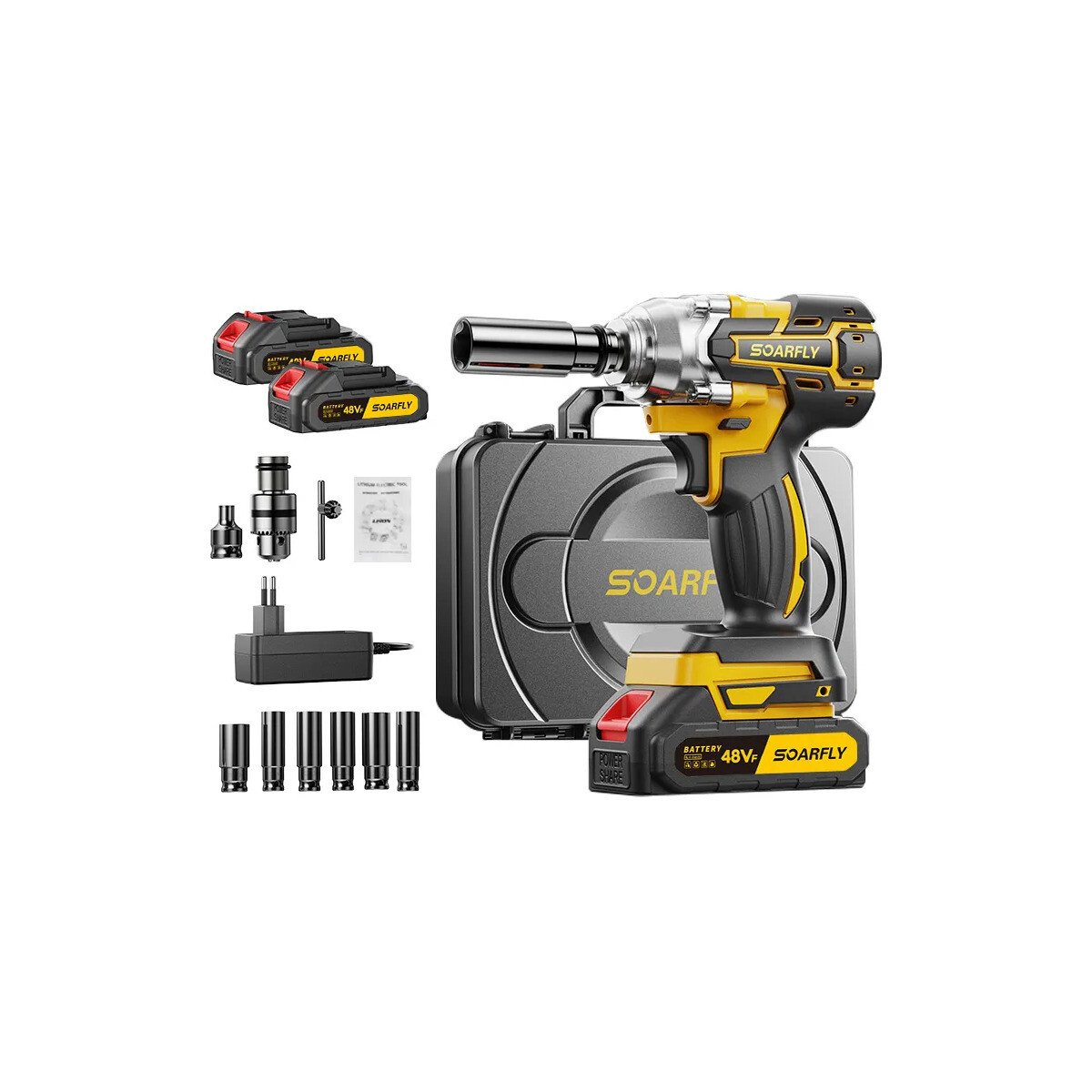 Chave De Impacto 800n.m 48v Brushless Com 2 Baterias Sem Fio Chave De Impacto 800n.m 48v Brushless Com 2 Baterias Sem Fio