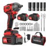 Chave De Impacto Potente 2 Baterias 21v Brushless Com Led