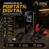 Compressor Ar Portátil Bateria Conector Veicular Bivolt 150 PSI Power Bank e Auxiliar de Partida Mais Emergencial
