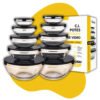Conjunto 10 Potes Vidro Organizadores De Cozinha Multiuso Transparente
