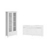 Cristaleira + Aparador Buffet Ditália E-954 + R-626 Branco