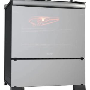 Fogão 5 Bocas Dako Diplomata Glass Style com Frente Espelhada Mesa de Vidro e Grill com Timer e Tripla Chama Bivolt