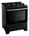 Fogão 5 Bocas Dako Supreme Black Glass com Mesa de Vidro Tripla Chama e Timer Digital Bivolt