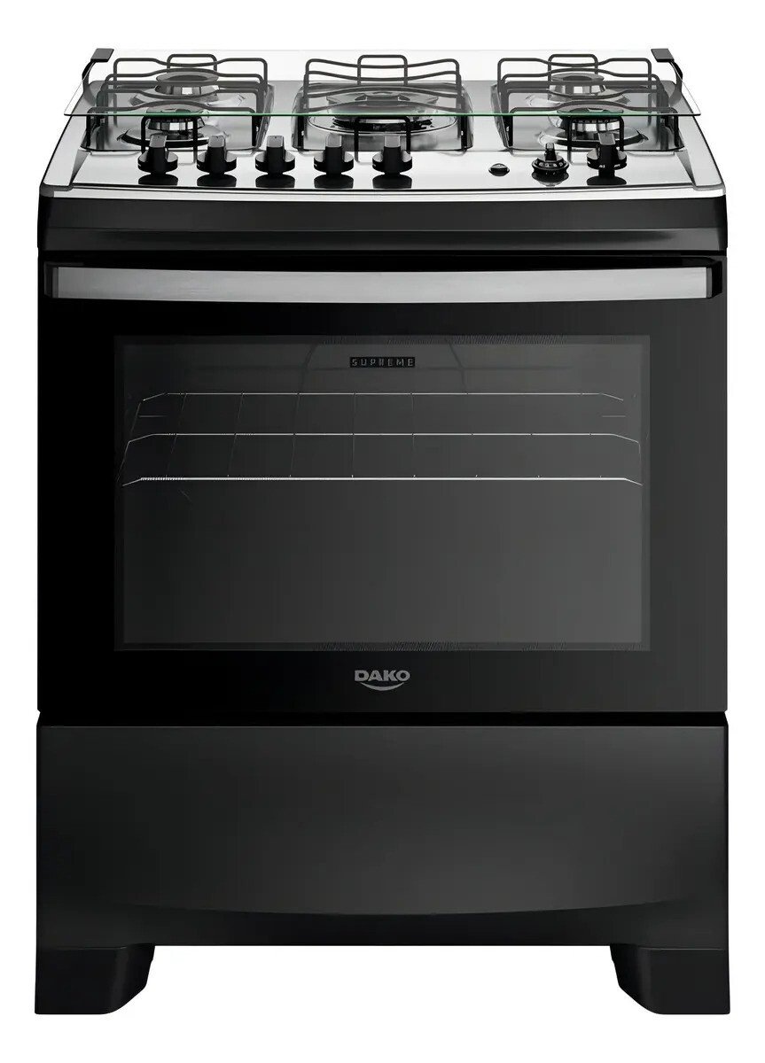 Fogão 5 Bocas Dako Supreme Mesa De Inox E Timer Bivolt Preto Fogão 5 Bocas Dako Supreme Mesa De Inox E Timer Bivolt Preto