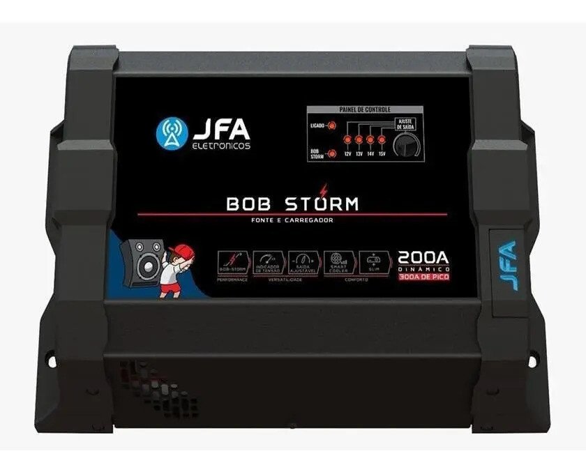 Fonte Carregador Jfa Bob Storm 200a Bivolt Cor Preto Fonte Carregador Jfa Bob Storm 200a Bivolt Cor Preto