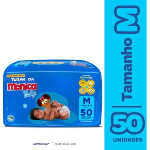 Fralda Descartável Baby M Pacote 50 Unidades Turma da Mônica