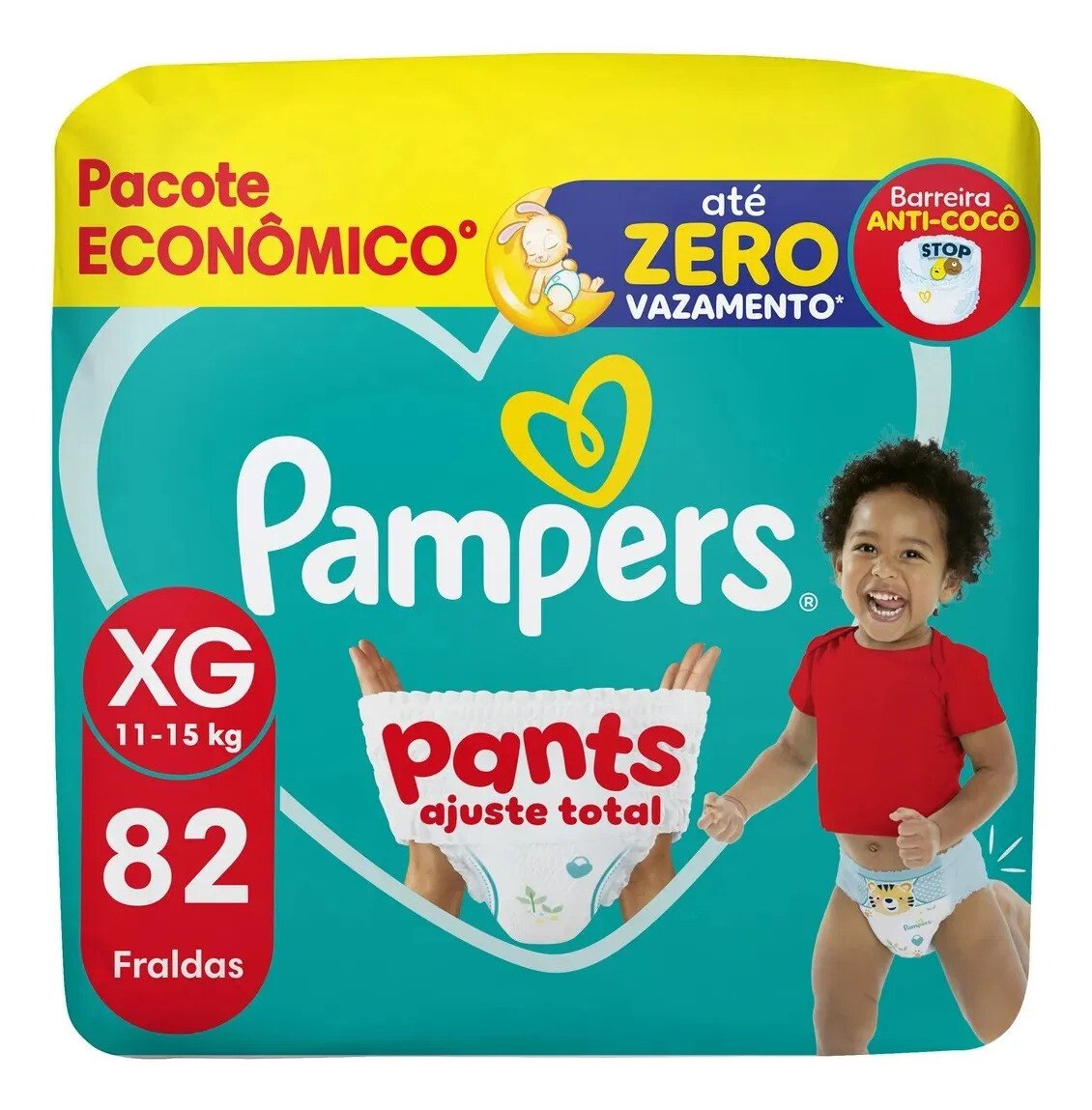 Fralda Pampers Pants Ajuste Total Tamanho XG, 82 Un Fralda Pampers Pants Ajuste Total Tamanho XG, 82 Un
