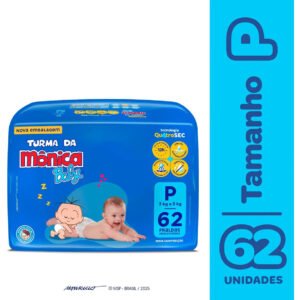 Fraldas Descartáveis Baby Qu4troSec Com 62 Unidades Tamanho P Turma da Mônica