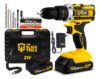 Furadeira Parafusadeira De Impacto 21v Com 2 Baterias Velocidade Ajustável 3/8 10mm Maleta E Acessorios Profissional The Black Tools