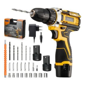 Furadeira Profissional Com Luz 2 Baterias 3/8 10mm Maleta