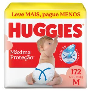 Huggies Fralda Descartável Máxima Proteção M – 172 Un