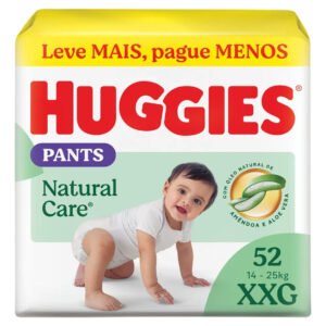 Huggies Fralda Pants Roupinha Premium Natural Care XXG – 52 Unidades