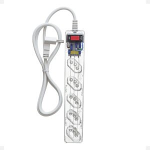 iCLAMPER Energia 5 Tomadas LCF Transparente Filtro de Linha e Protetor Elétrico DPS Bivolt