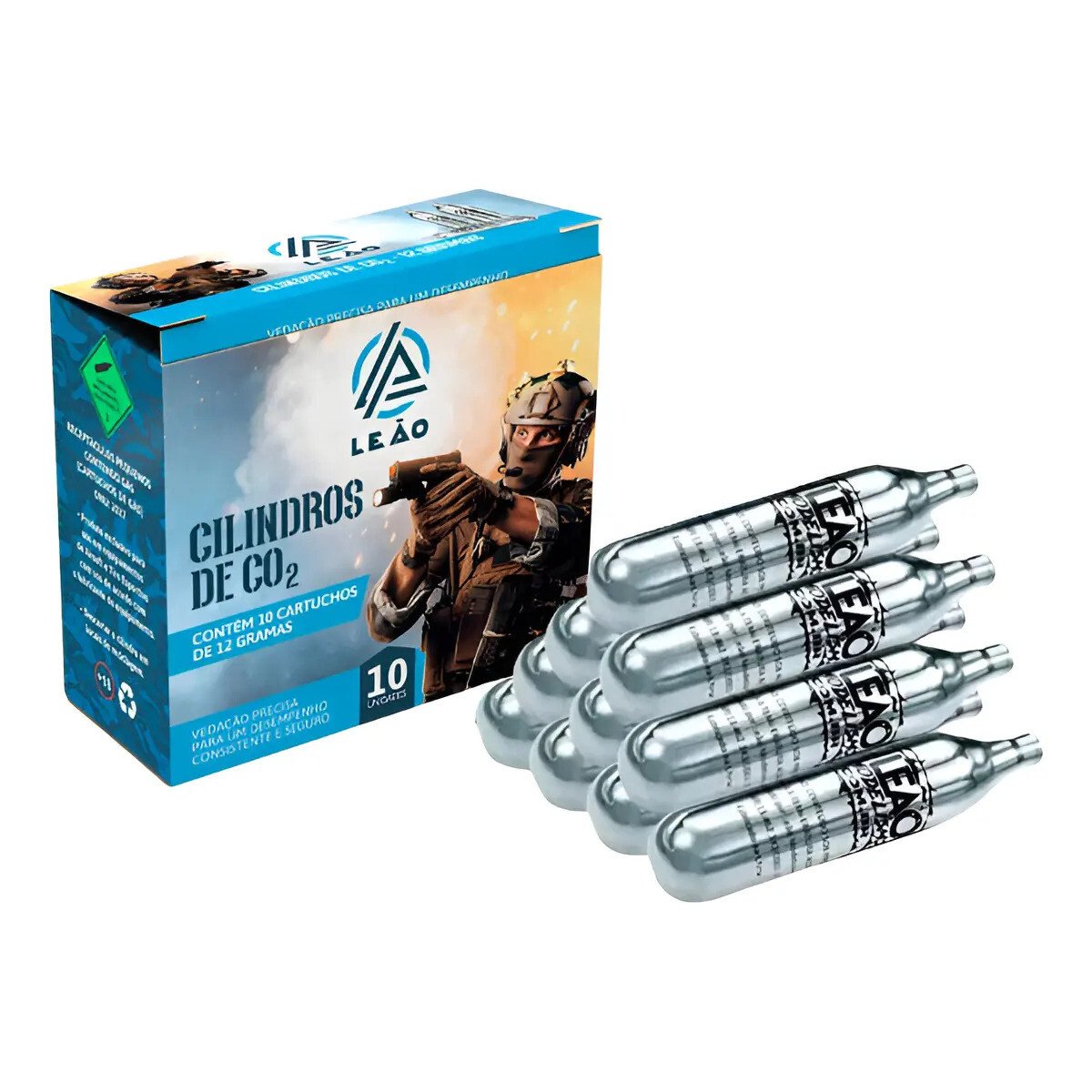 Kit 10 Ampola De Co2 12g Pistola De Pressão Airsoft Kit 10 Ampola De Co2 12g Pistola De Pressão Airsoft