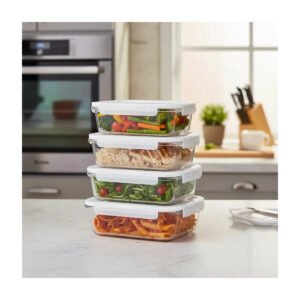 Kit 10 Potes Vidro 640ml Hermético Marmita Microodas Freezer