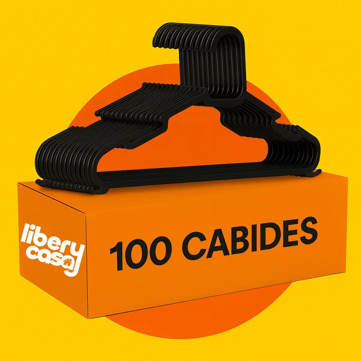 Kit 100 Cabides Pretos Plástico Adulto Organização Guarda-Roupa Kit 100 Cabides Pretos Plástico Adulto Organização Guarda-Roupa