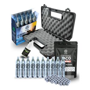 Kit 1000 Esfera De Aço 4.5mm + Maleta + 10 Co2 12g +silicone