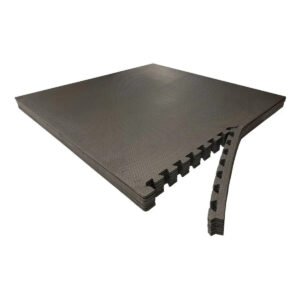 Kit 10m² Tapete Tatame Eva Treino Fitness 100×100 10mm Preto