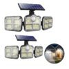 Kit 2 Refletor Solar Led 3 Cabecas Sensor Prova D’agua