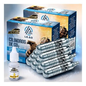 Kit 20 Cilindros Co2 12 Gramas Gás De Airsoft Pistola + Oleo