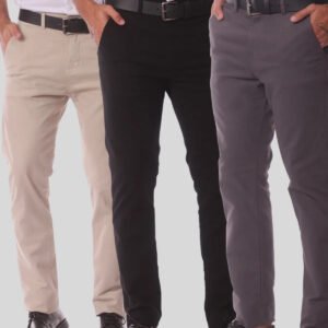 Kit 3 Calça Masculina Sarja Slim Alfaitaria Esporte Fino