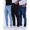 Kit 3 Calças Jeans Skinny Masculina Com Lycra Estica Bem Nf