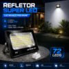 Kit 3 Refletores LED 200W VERUNTO Branco Frio IP67 Alumínio