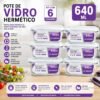 Kit 6 Potes 640ml Vidro Borossilicato Hermético 4 Travas Marmita Forno Freezer