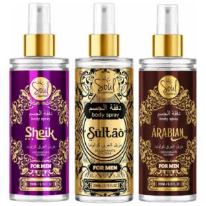 Kit Body Splash Arabe C/3un 200ml Perfume Masculino De Luxo