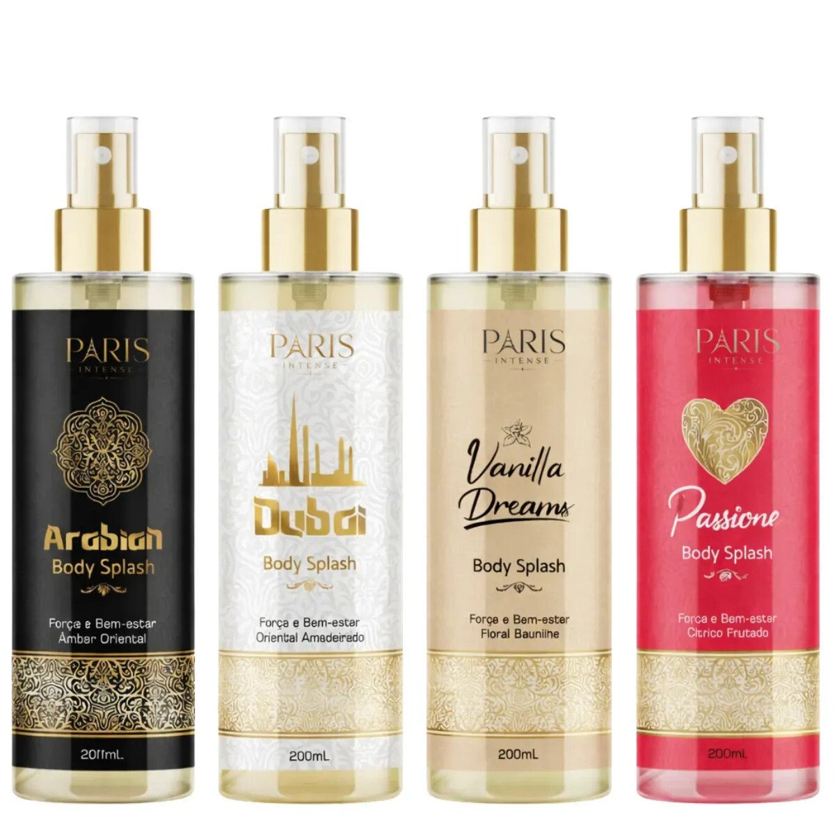 Kit C/4 Body Splash Árabe 200ml Perfume Feminino Masculino Original Kit C/4 Body Splash Árabe 200ml Perfume Feminino Masculino Original