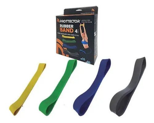 Kit Faixa Elástica Prottector 4 Tensões Exercícios Fisioterapia Kit Faixa Elástica Prottector 4 Tensões Exercícios Fisioterapia