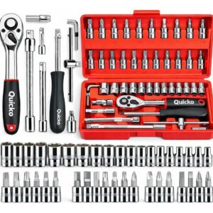 Kit Ferramentas 46 Peças Com Soquetes e Chaves Para Carro e Casa