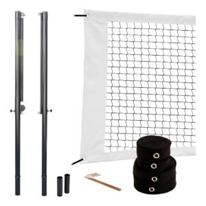 Kit Poste Para Volei/beach Tennis + Rede + Fita Demarcação